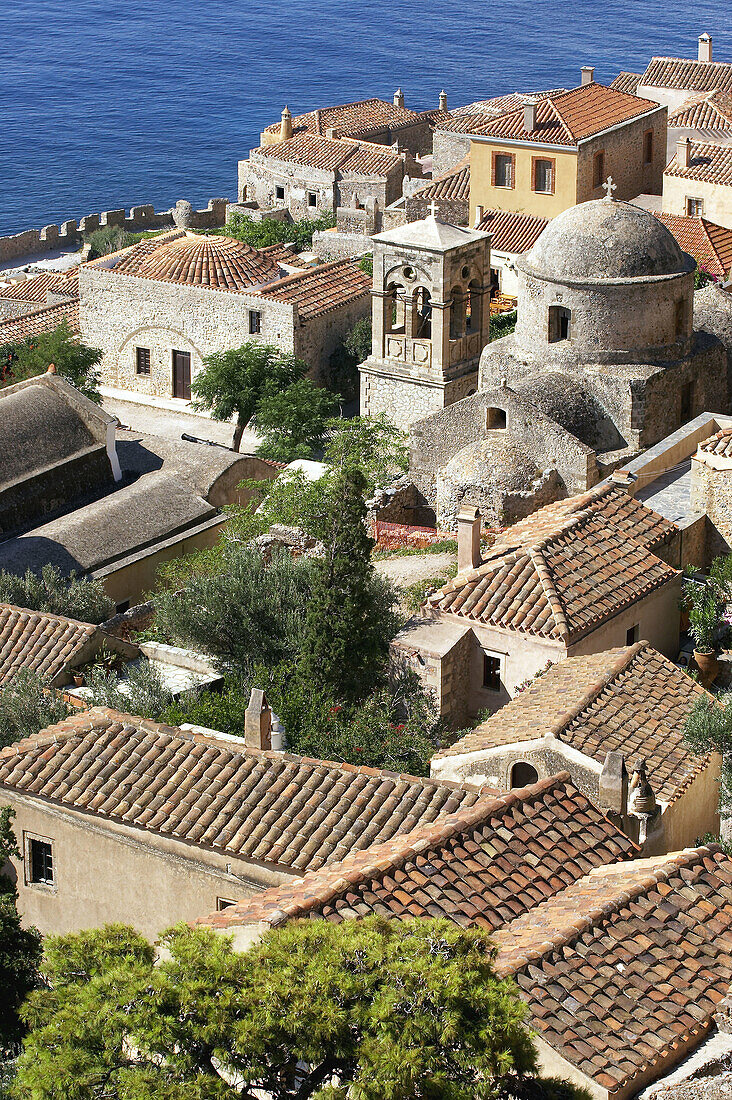 Monenvassia medieval town, Laconia, Peloponnese, Greece