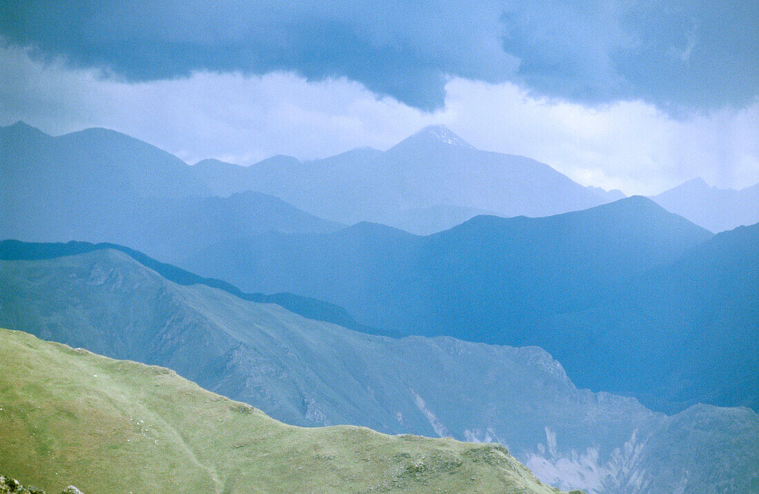 Rain storm near Ganden. Tibet. China