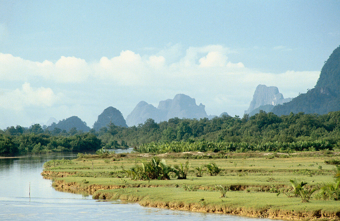 Karst rock formations. South Thailand