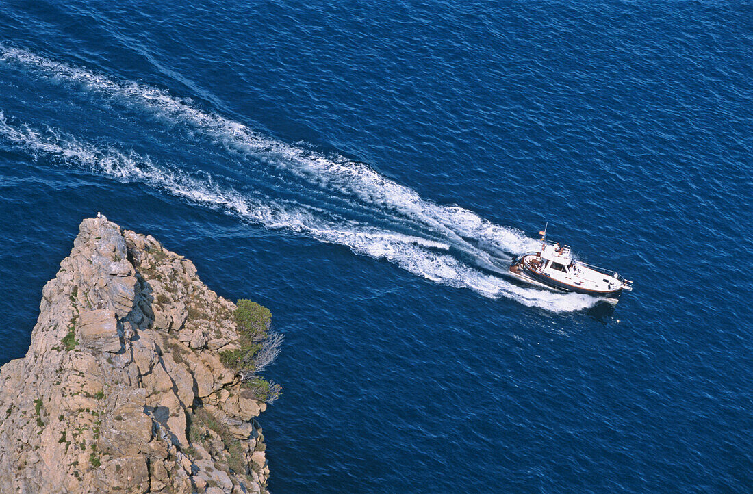 Boat, Cap de Creus Natural Park, Costa Brava. Girona province, Spain