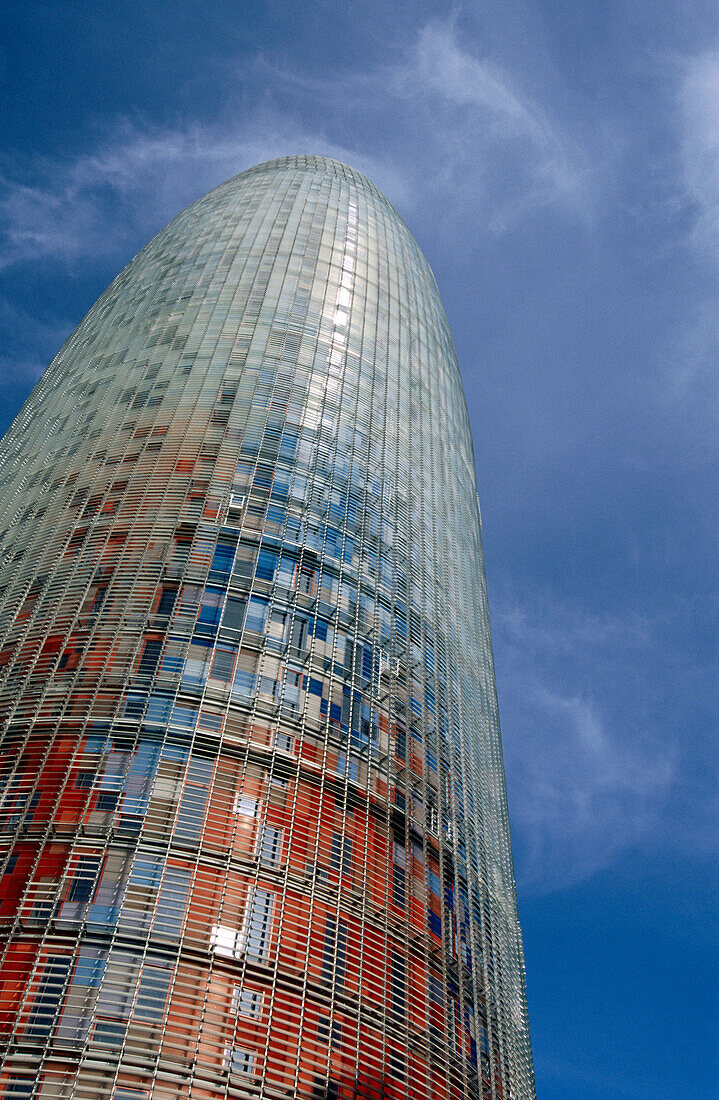 Agbar tower by Jean Nouvel. Barcelona. Catalonia. Spain.