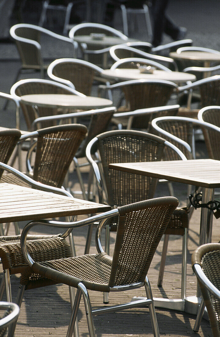 Cafe tables, Amsterdam. Holland