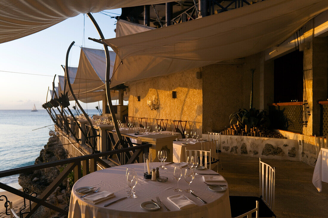 Terrace of the Restaurant The Cliff, Derricks, Barbardos, Caribbean
