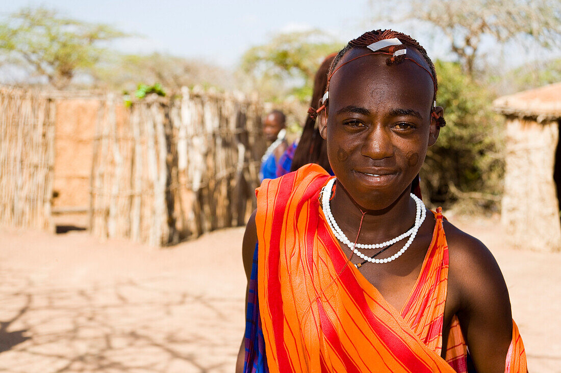 Portrait of a Maasai warrior, Coast, Kenya