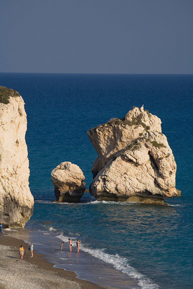 Petra tou Romiou, Rock of Aphrodite, Aphrodite's birthplace, Symbol, the Rock from which Aphrodite mythically arose from the sea, Limassol, South Cyprus, Cyprus