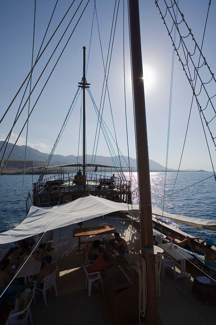 Neptun Pirate boat trip, by Kaleidoskop Turizm, and coast, Kyrenia, Girne, Cyprus