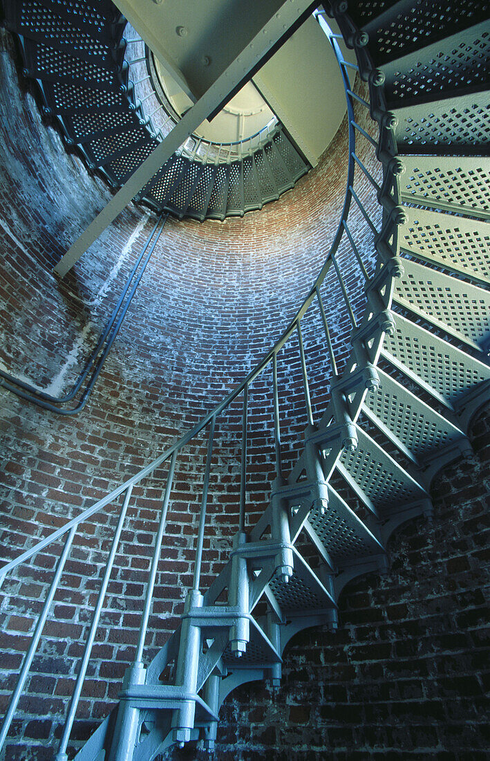 Interior staircase. Cape Blanco Lighthouse. Southern Oregon Coast. USA