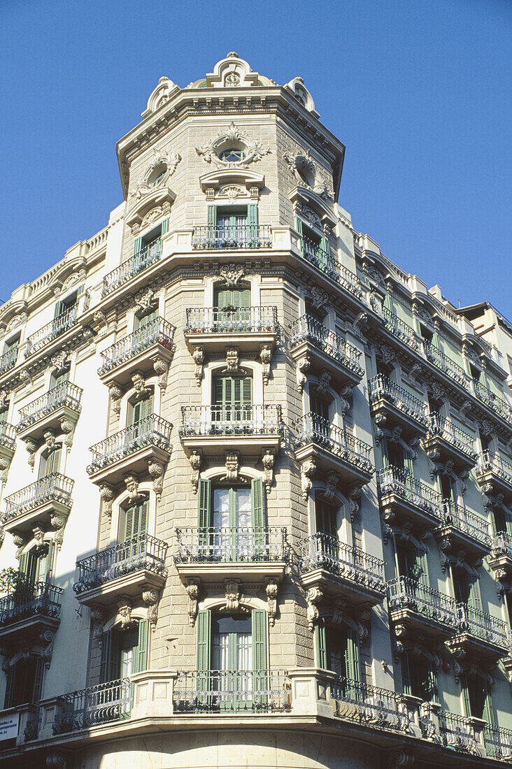 Building at Gran de Gràcia street. Barcelona. Spain
