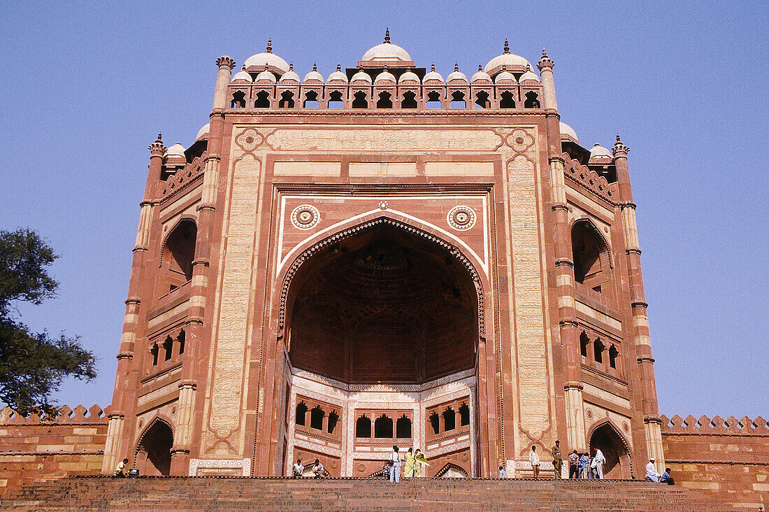 Buland Darwaza. This is the highest and grandest gateway in India and ranks among the biggest in the world. Fatehpur Sikri, Agra, India