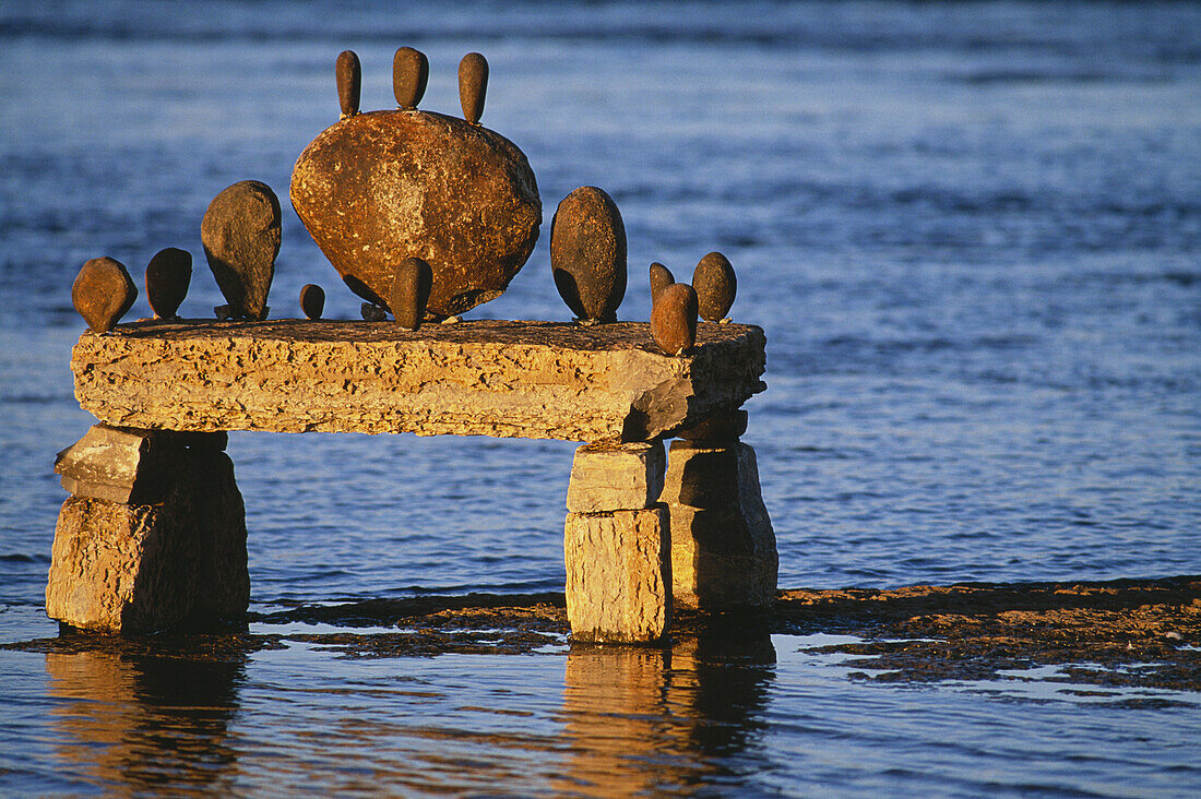 Inukshuks. Ottawa River, Canada