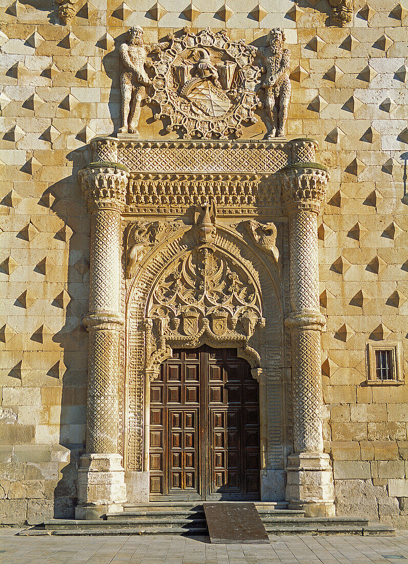 Entrance door to Palacio del Infantado (1480-83) by Juan Guas. Guadalajara. Spain