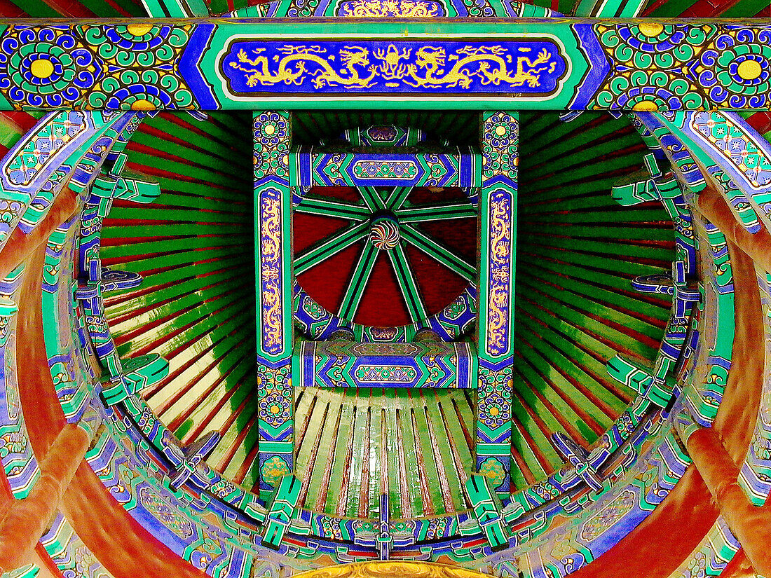 Detail of Ceiling at Dazhongsi (Big Bell Temple) Beijing. China