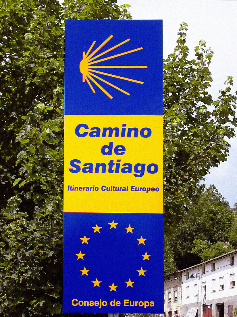 Road to Santiago sign. Spain