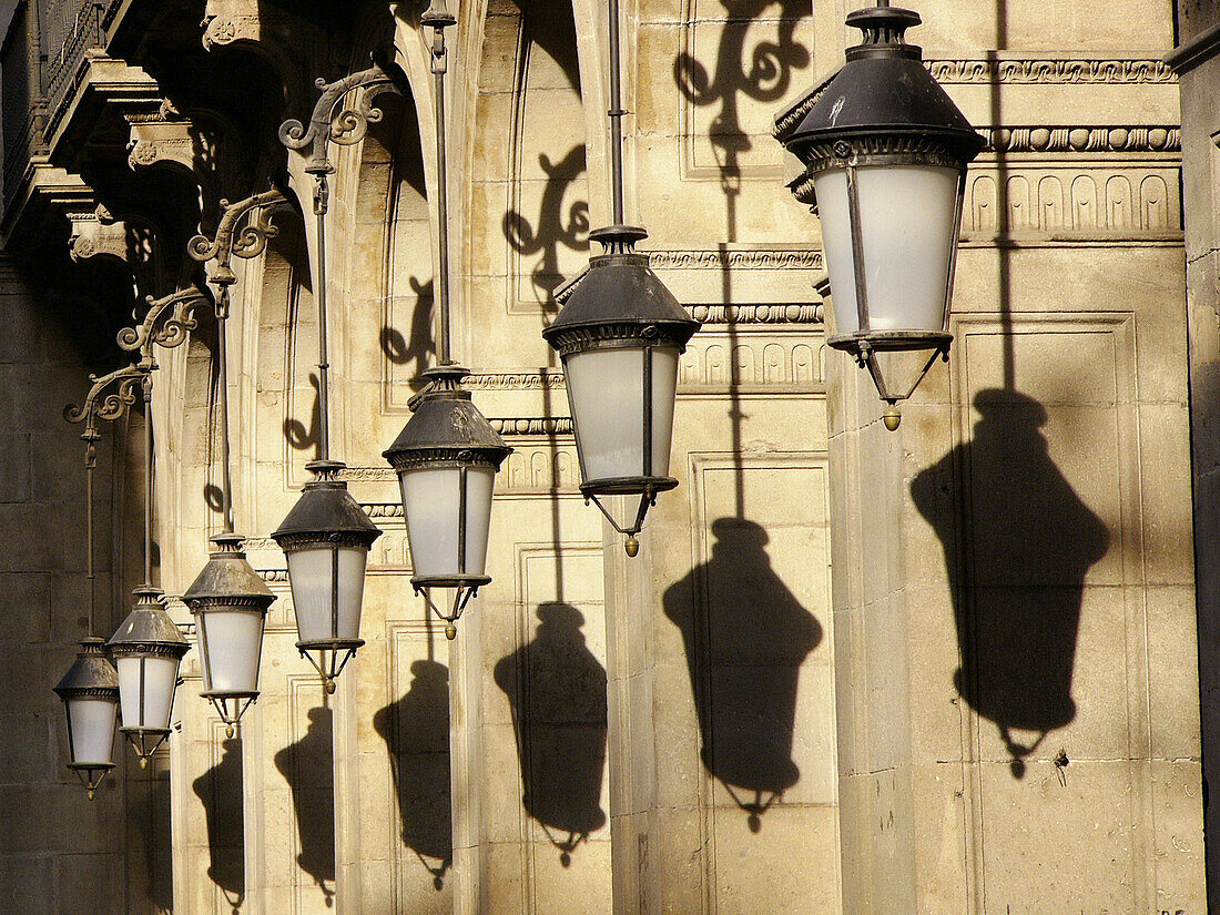 Street lamps at the Ramblas. Barcelona. Spain
