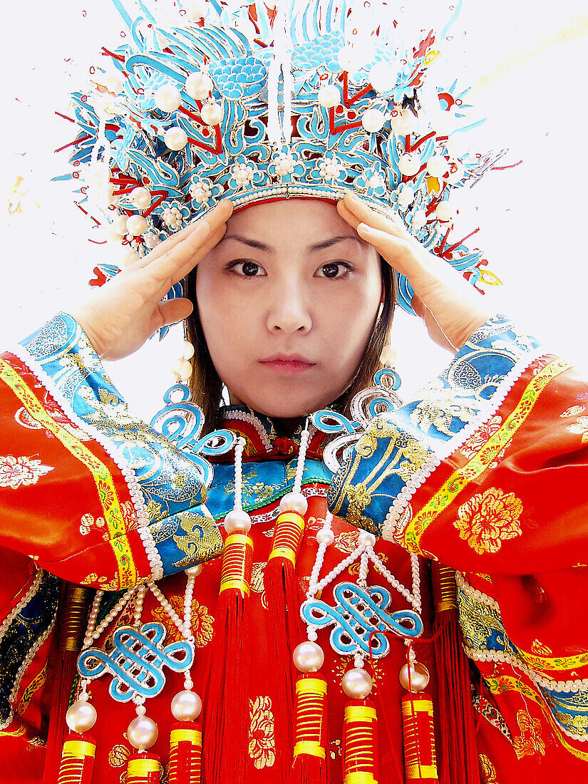 Woman in traditional outfit. Beijing. China