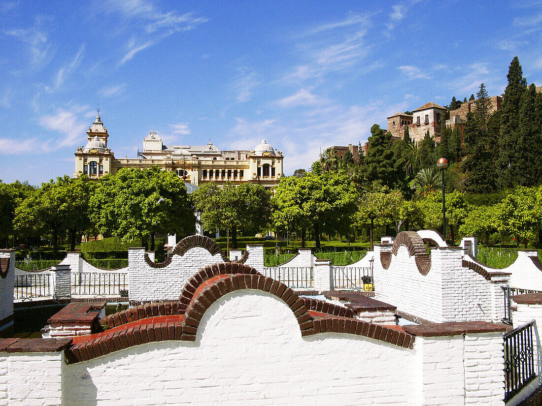 City hall and alcazaba. Málaga. Spain