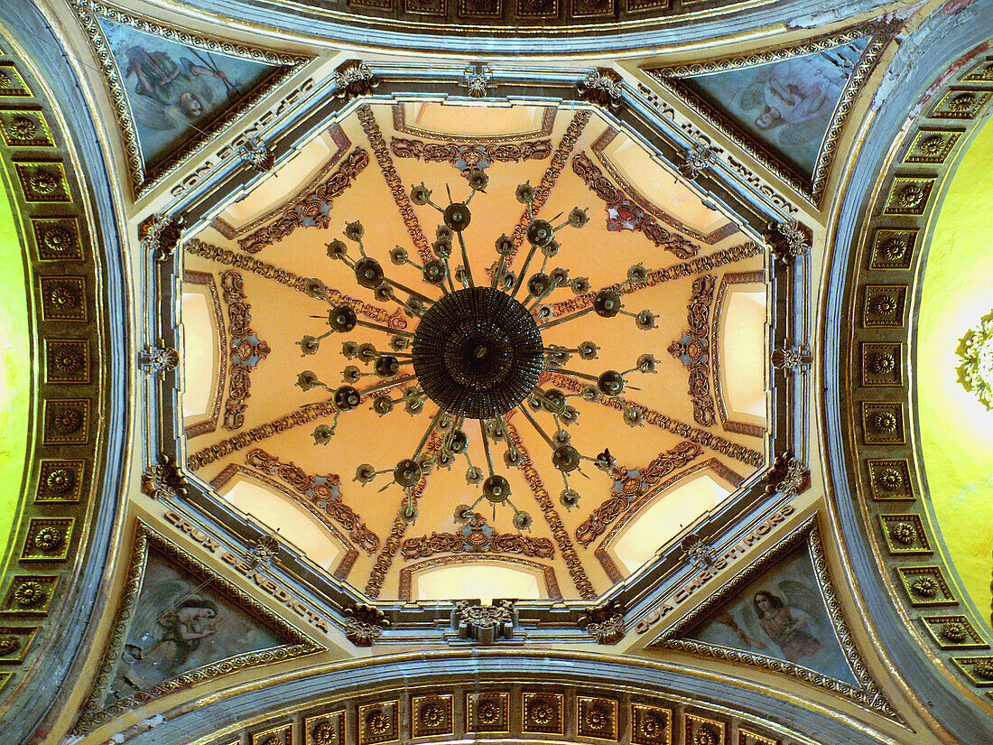 Detail of the ceiling, church of the Vera Cruz. Mexico City, Mexico