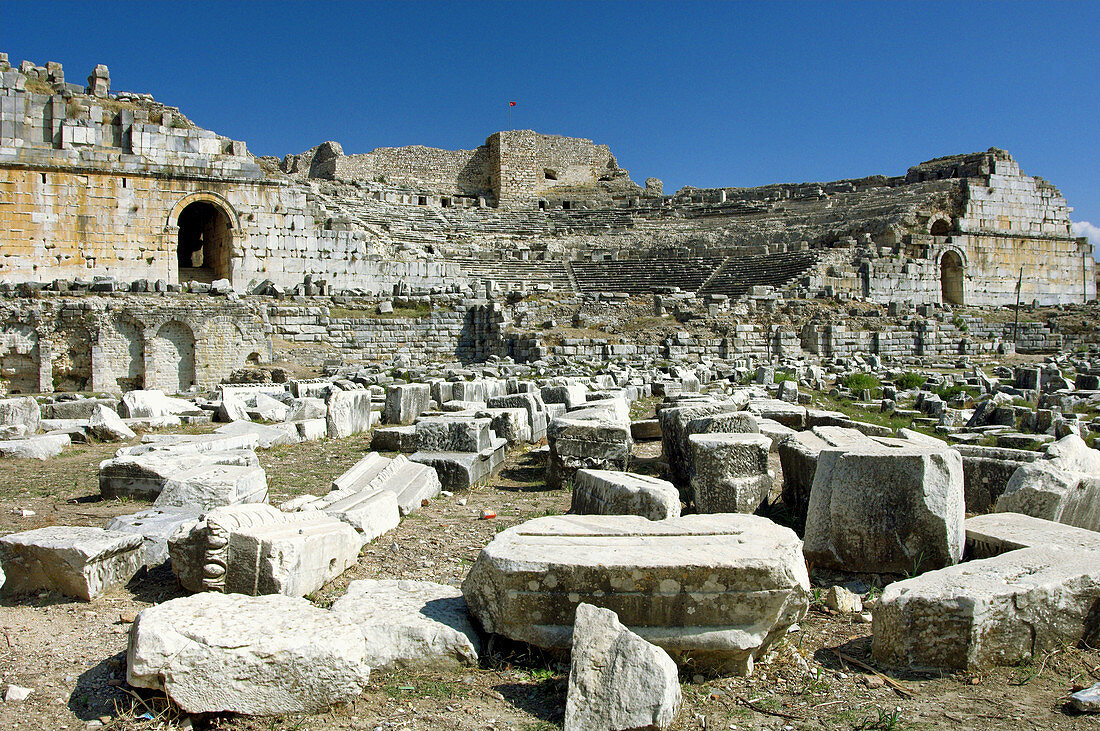 The well preserved theater at Miletus, Turkey.