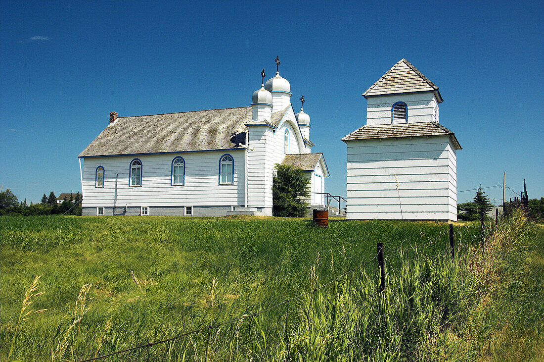 The St. John the Evangelist Ukrainian Catholic Church at Prud homme, Saskatchewan, Canada.