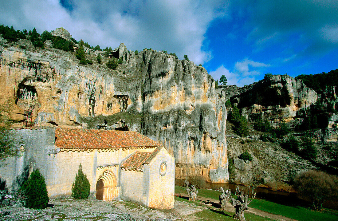 San Bartolomé templar chapel (built 12th century). Cañón del Río Lobos Natural Park. Soria province. Spain