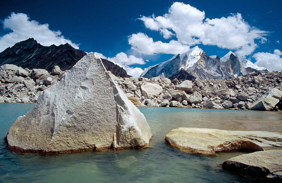 Moränengletscher. Gangotri. Himalaya. Garhwal. Uttar Pradesh. Indien