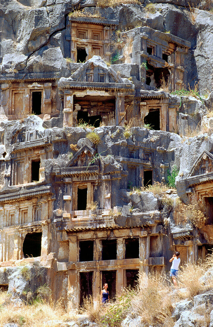 Lykische Grabstätten in Myra (Demre). Lykische Küste. Türkei