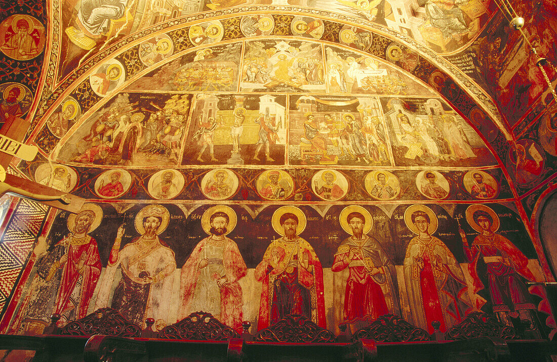 Fresken im Kloster Hagia Triada. Thessalien, Griechenland