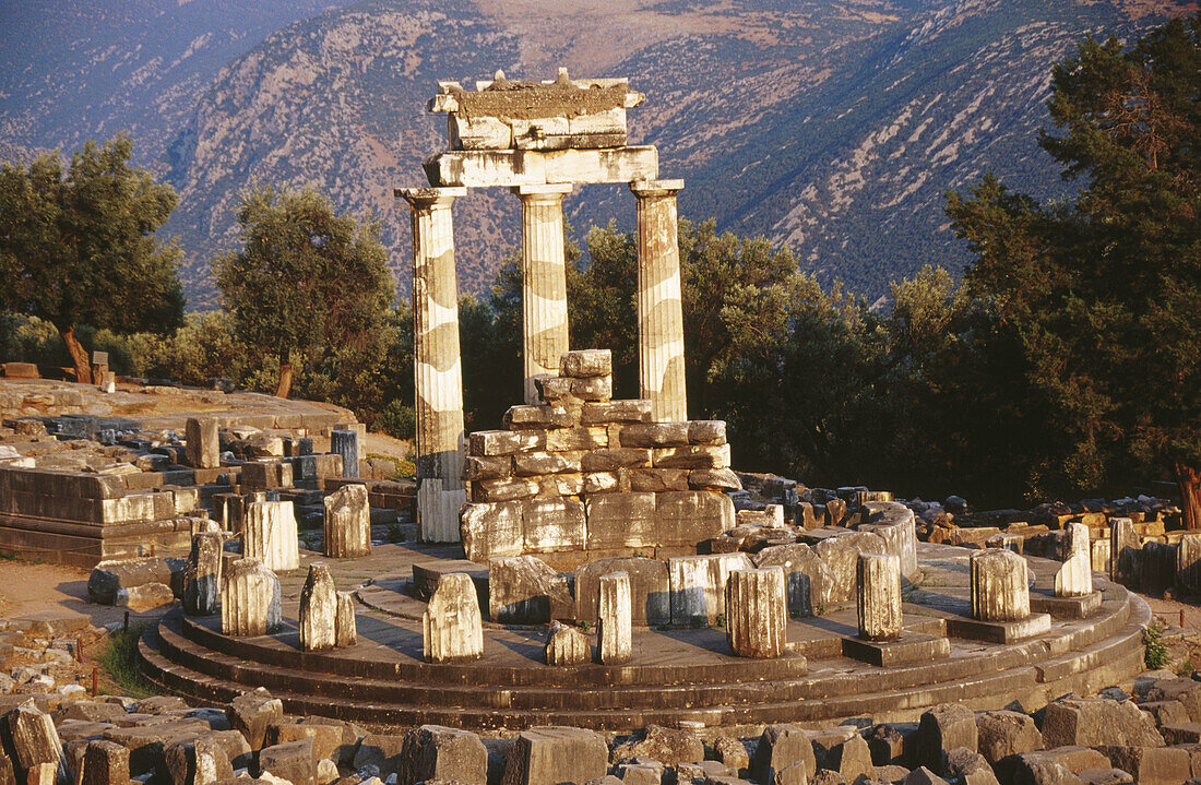 Tholos Temple in Sanctuary of Athena Pronaia. Delphi. Greece