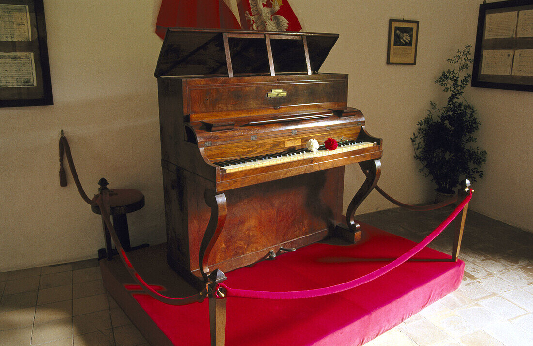 Chopin s piano at charterhouse. Valldemosa. Majorca, Balearic Islands. Spain