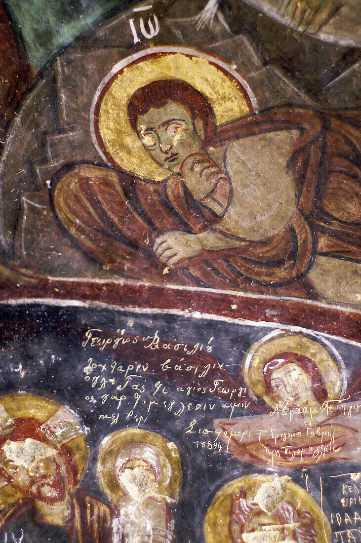 Fresko in der Kirkdamalti Kilise (Kirche des Heiligen Georg), Belisirma. Ihlara-Tal, Kappadokien, Türkei