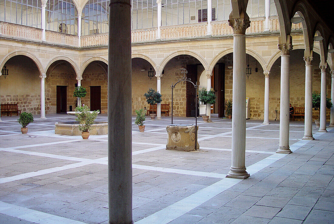Courtyard of Hospital de Santiago built 16th century. Úbeda. Jaén province, Spain