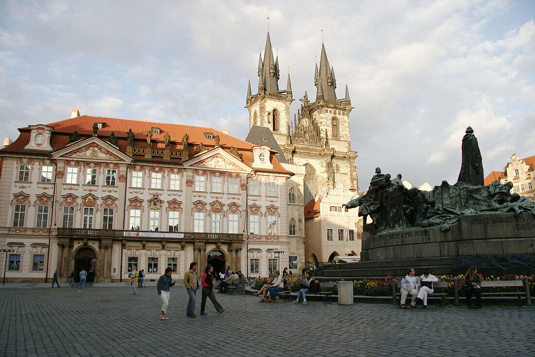 Staromestské Namesti (Old Town Square) and Tyn Church, Prague. Czech Republic
