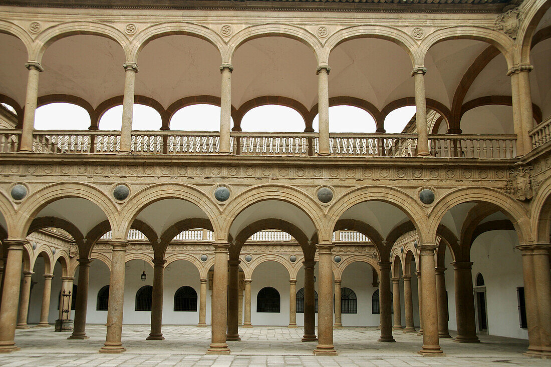 Covarrubias courtyard in Hospital de Tavera (1541). Toledo. Castilla La Mancha. Spain.