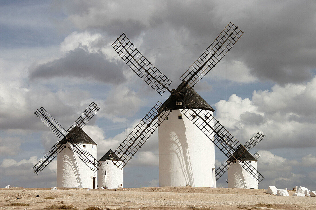 Windmills, Campo de Criptana. Ciudad Real province, Castilla-La Mancha, Spain