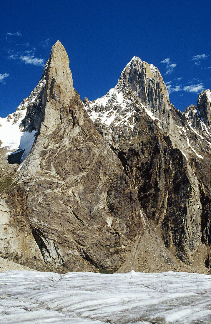 Mountains Karakorum in Biafo Glacier Region. Pakistan