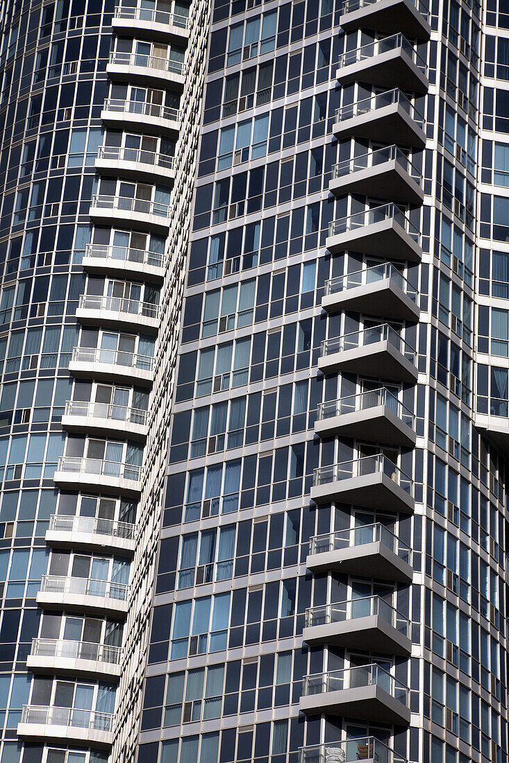 A high rise building of condominiums