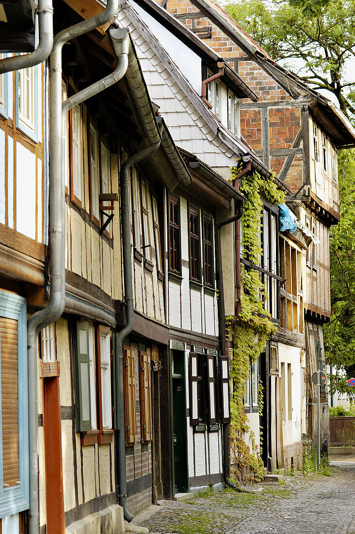 Timberwork houses. Saxony Anhalt. Quedlinburg. Germany