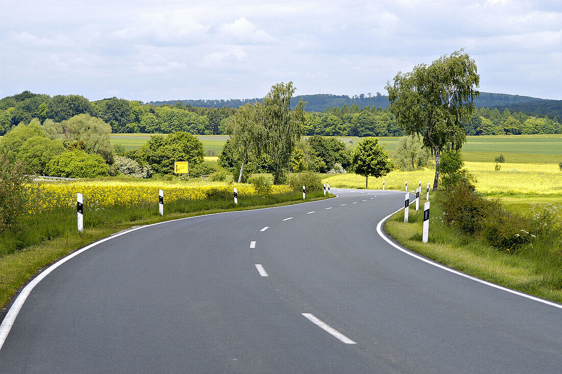 Typical landscape in southern Lower-Saxony near Göttingen. Germany