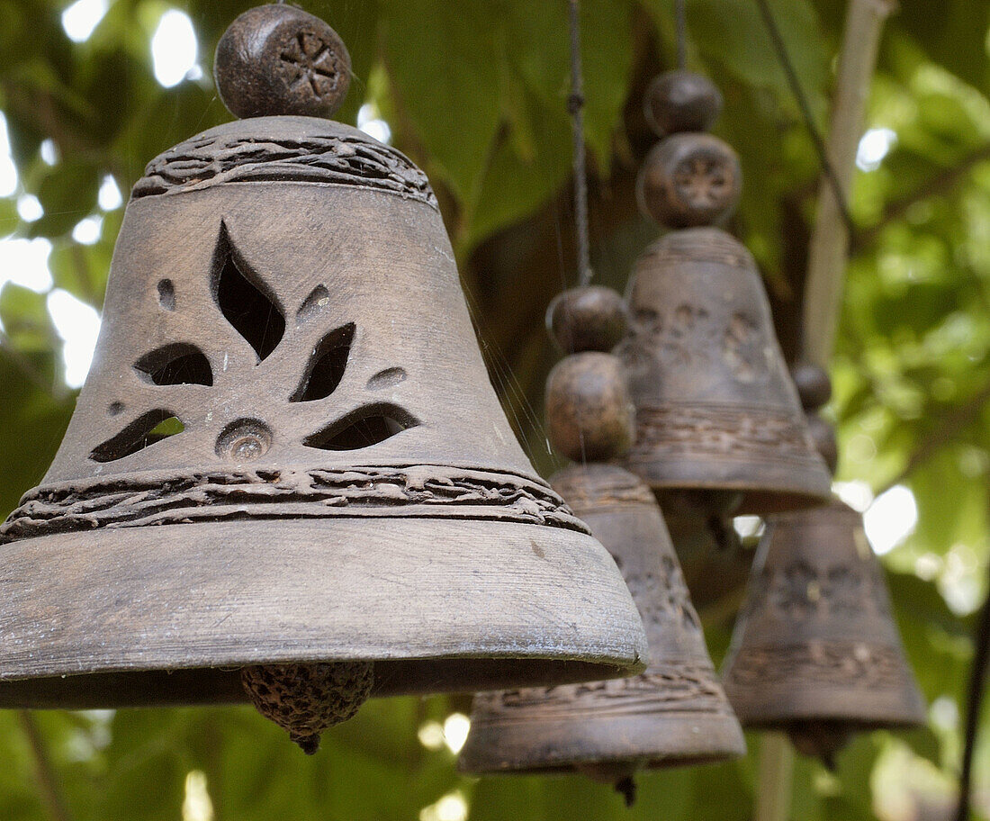  Aged, Bell, Bells, Close up, Close-up, Closeup, Color, Colour, Concept, Concepts, Daytime, Decoration, Exterior, Hang, Hanging, Metal, Object, Objects, Old, Outdoor, Outdoors, Outside, Selective focus, Sound, Sounds, Square, Thing, Things, Wrought iron, 