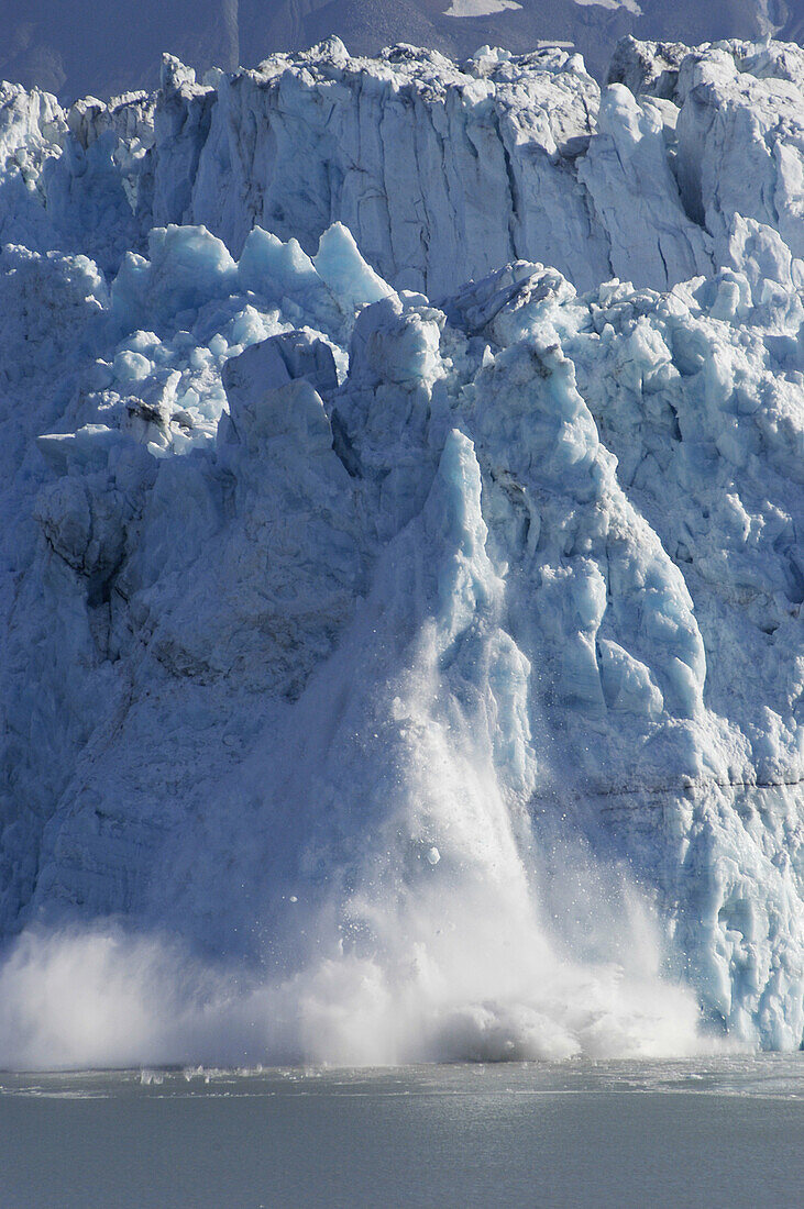 Hubbard Glacier calving into ocean. Alaska. USA