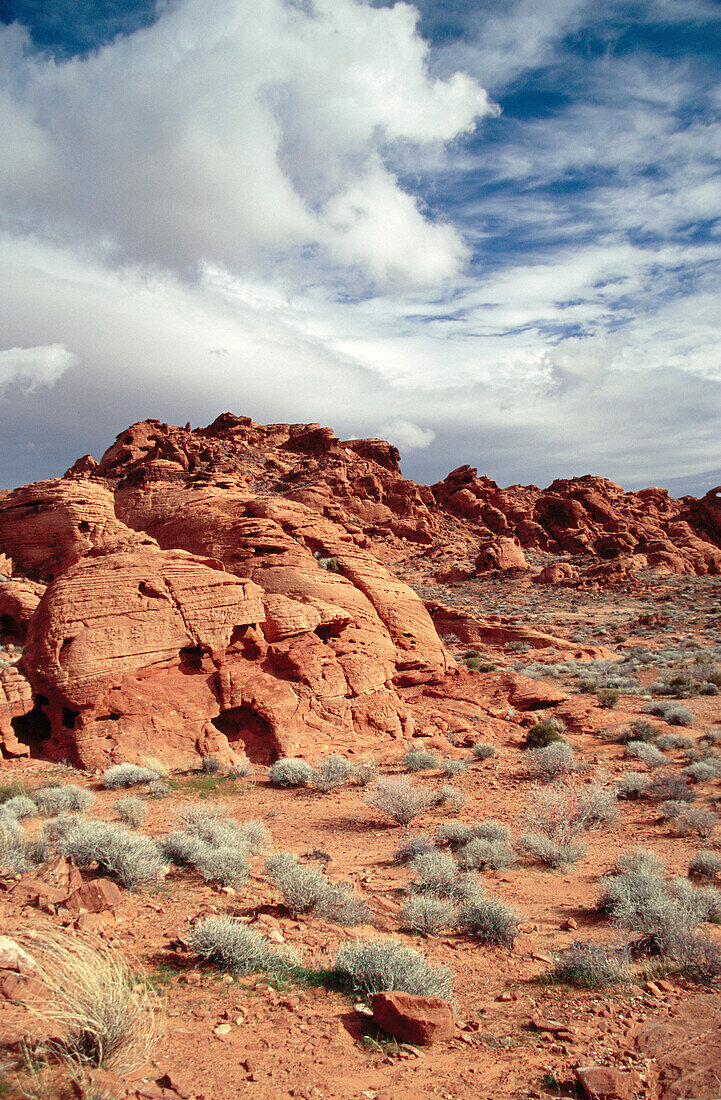 Red sandstone formations at Valley of Fire State Park near Las Vegas. Southern Nevada, USA