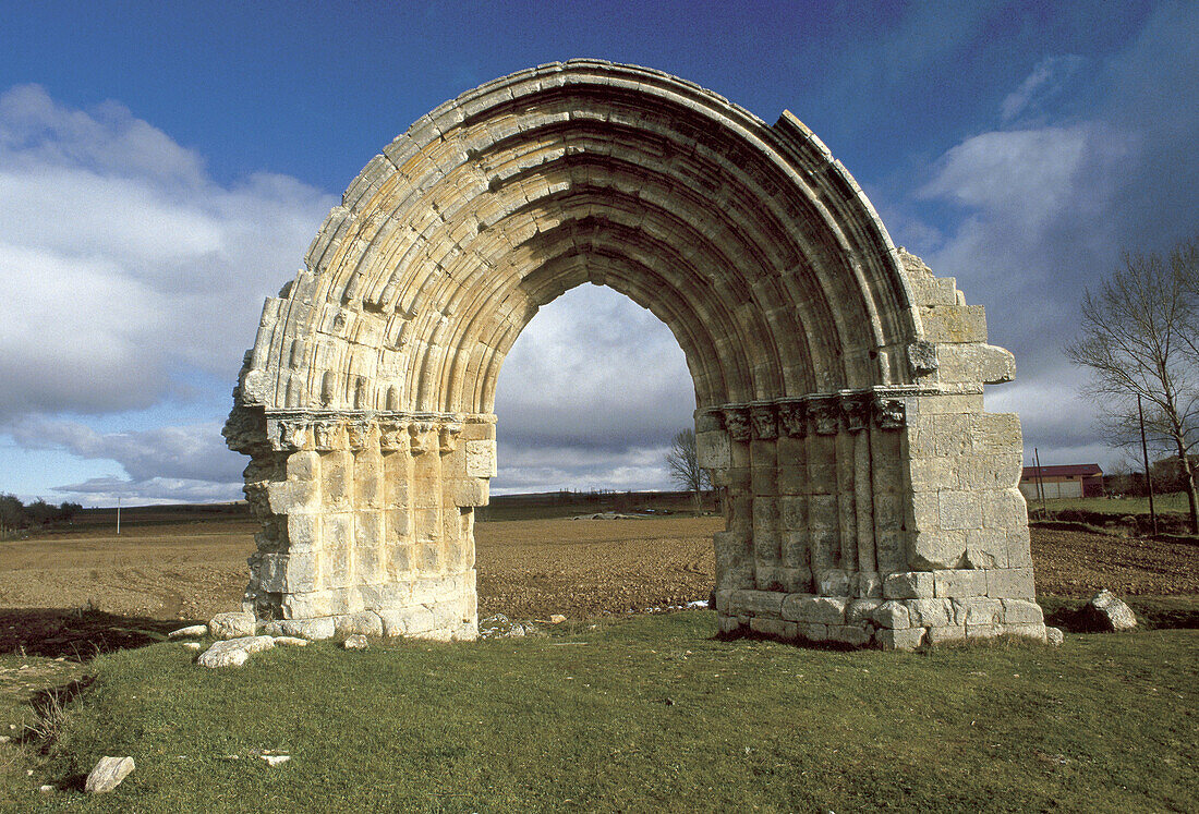 Romanesque chapel remains, Sasamón. Burgos province, Castilla-León, Spain
