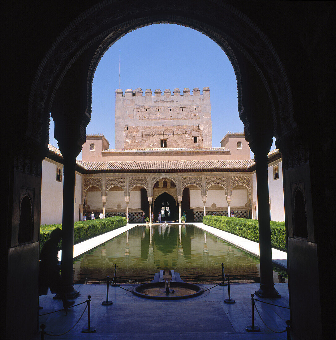 Court of the Myrtles, Alhambra, Granada. Andalusia, Spain