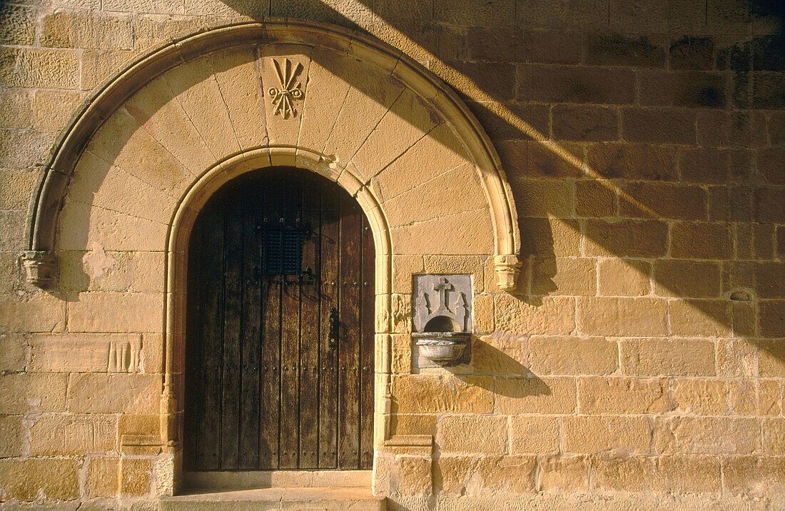 Urteta chapel, entrance. Guipuzcoa. Basque country. Spain.