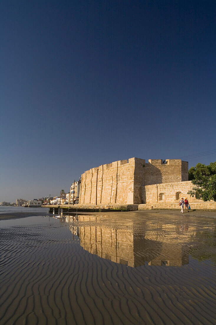 Larnaka Fort at low tide, Lokal Mediaeval Museum, Larnaka, South Cyprus, Cyprus