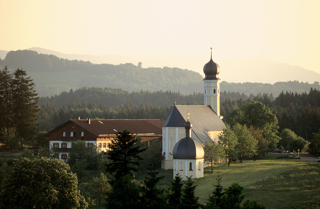 St. Marinus Church, Wilparting, Irschenberg, Upper Bavaria, Bavaria, Germany