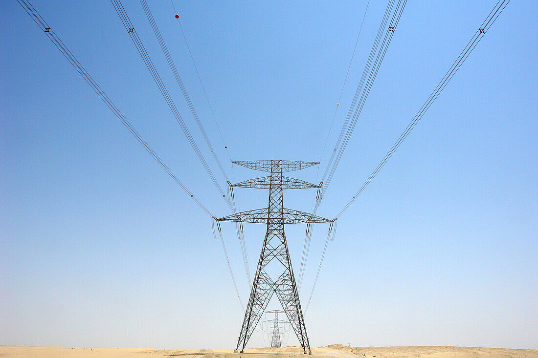 High voltage power supply lines, Energy, Dubai, United Arab Emirates, UAE