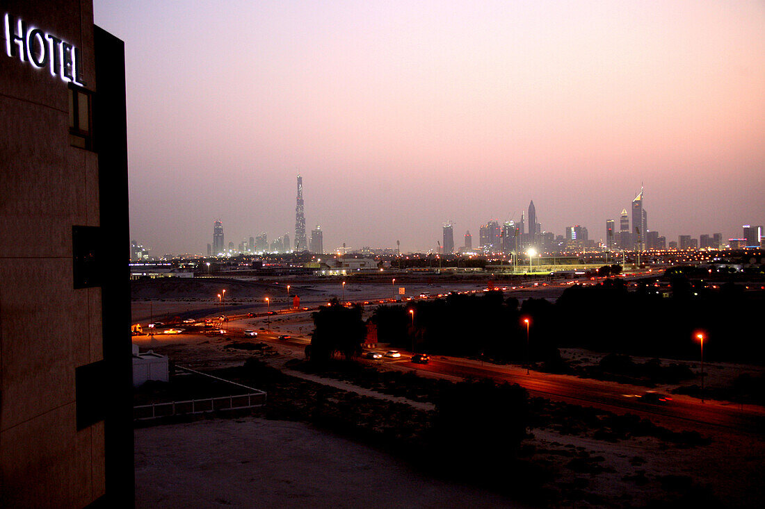 View towards Dubai, United Arab Emirates, UAE