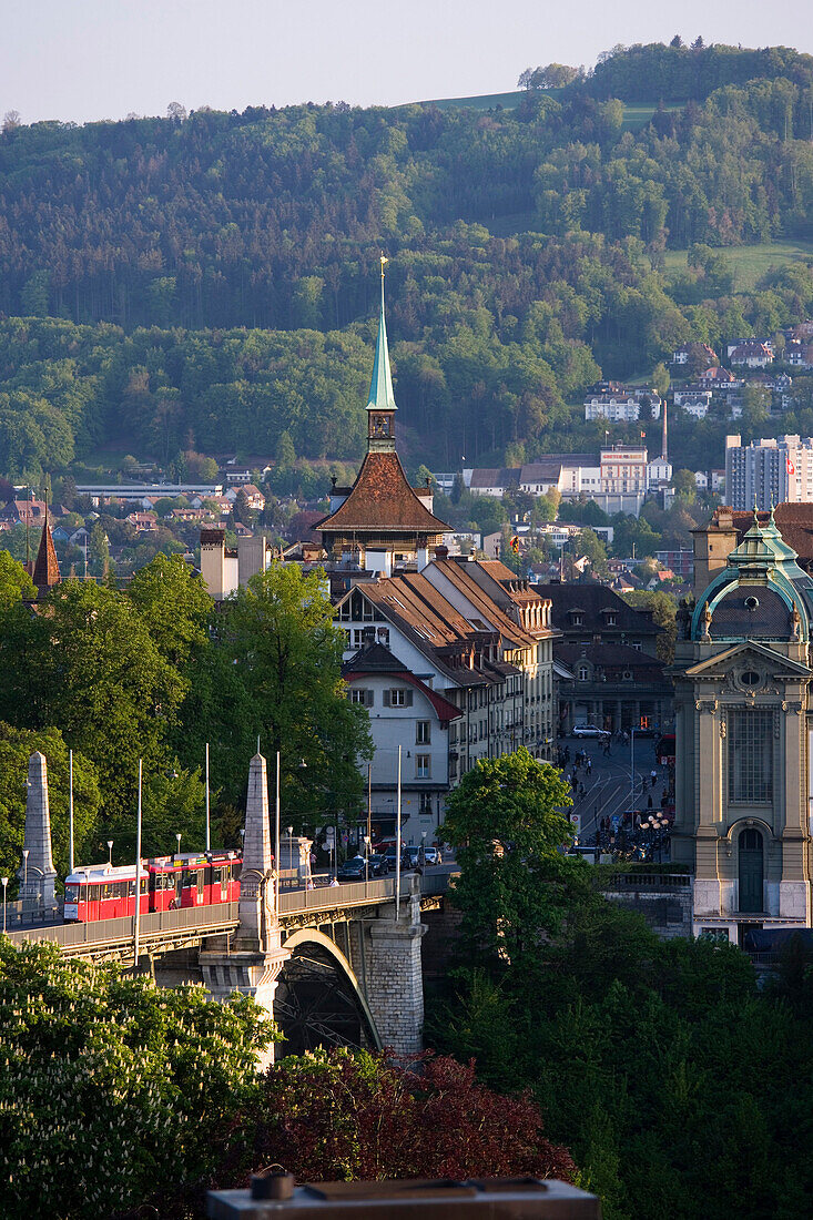 View of Kornhaus bridge, Old City of Berne, Berne, Switzerland