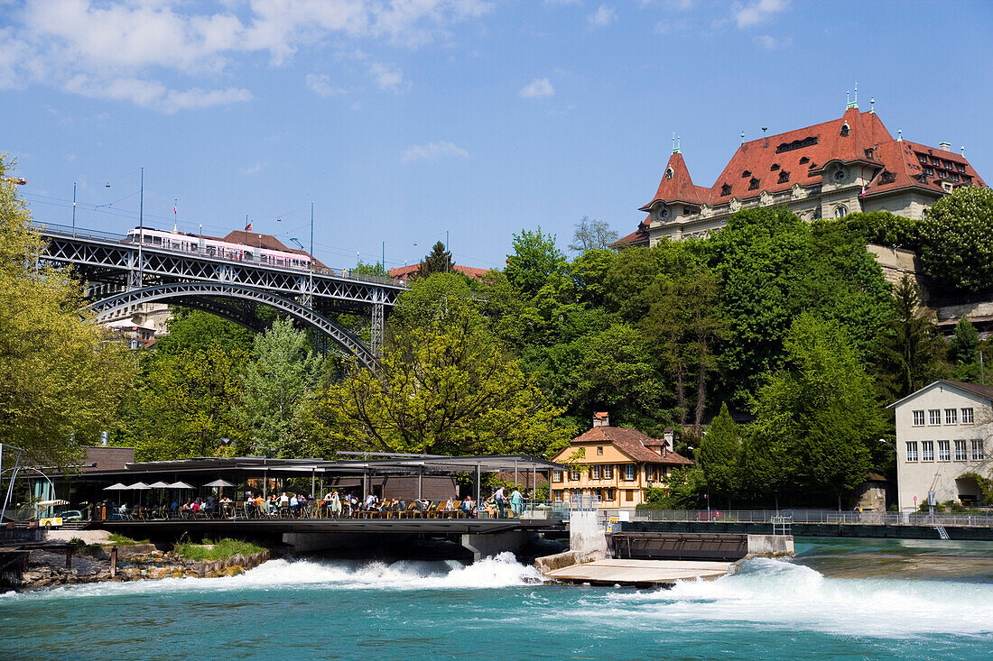 Schwellenmätteli Restaurant, Aare, Altstadt, Bern, Schweiz